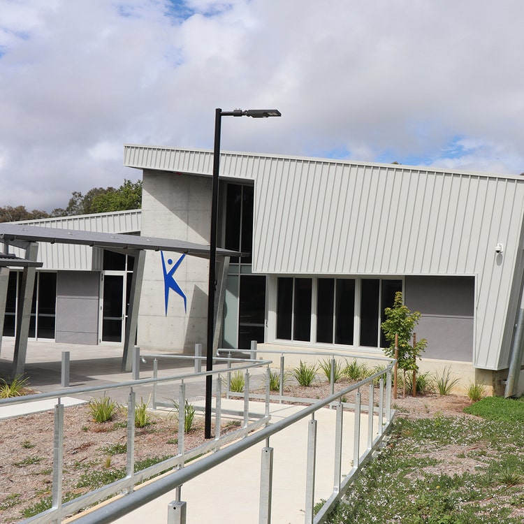 An image of the front of the senior studies building at Karabar High School